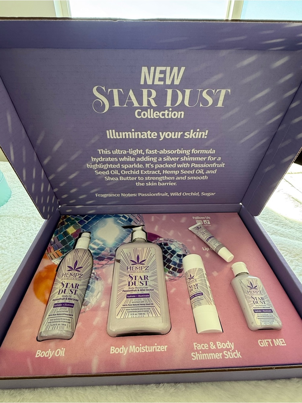 Hempz Star Dust Lavender Shimmer Moisturizer Gift Set